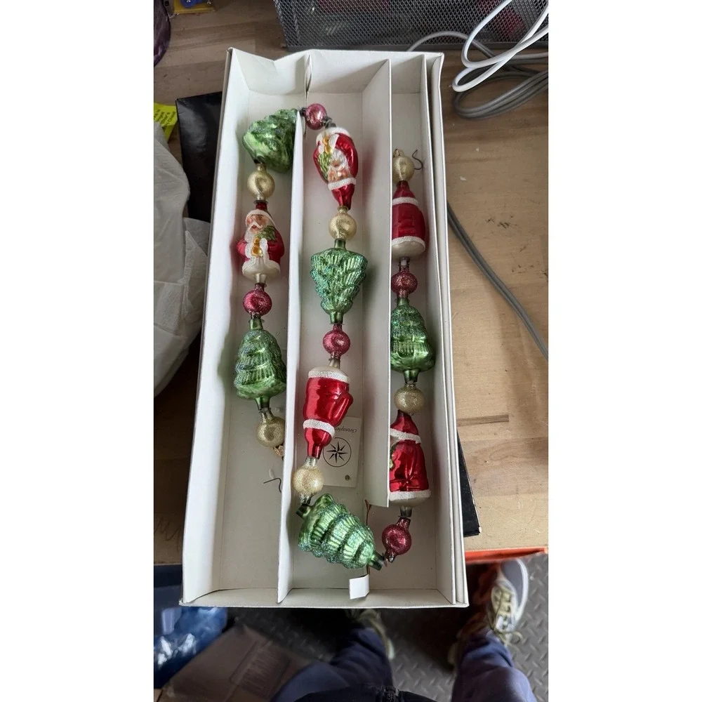 Christopher Radko Glass Christmas Garland Santa‎ Tree Ornaments 97-453-0